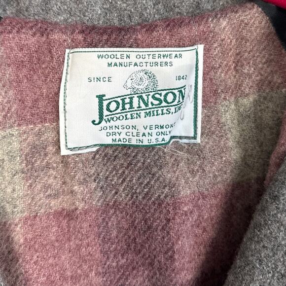 Vintage Johnson Woolen Mills Women's Coat Wool Lined Gray  Cabincore Grandpacore - Picture 3 of 7